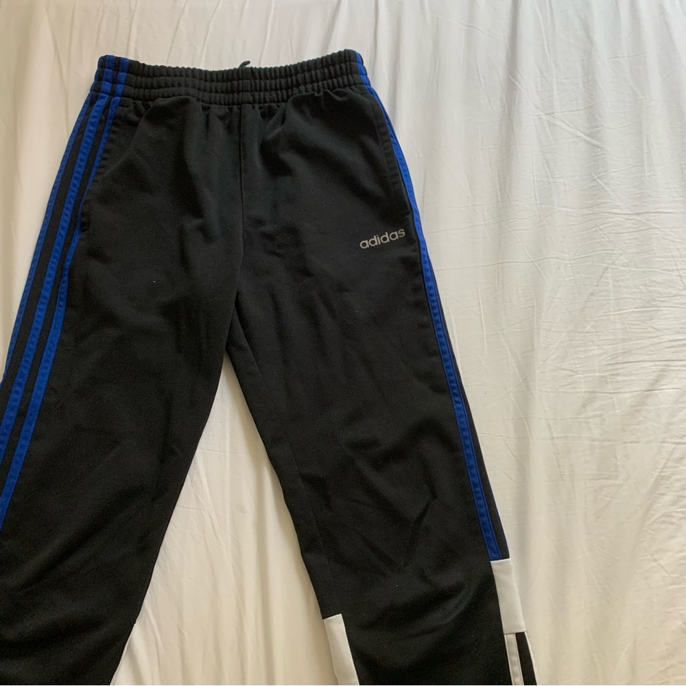 Adidas Black Athletic blue and white 3 stripes for kids *GREAT CONDITION*